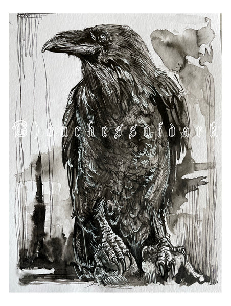 Looking East : A3+ & A2 Limited Edition Giclée Print, Gothic Drawing, Dark Art, outlets Raven Art